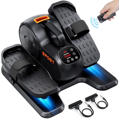 Dripex Mini Eliptica Elétrica, Pedalador Elétrico Portátil Ultrasilencioso, Exercitador de Pernas Idosos e Adultos, Elipticas Fitness Casa com Monitor LCD e Controlo Remoto