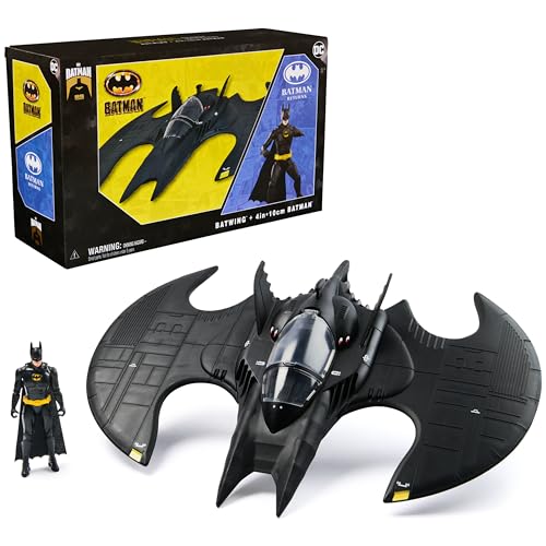 DC Comics - Pack de Batwing figura Batman 85 aniversário - figura de ação de 10 cm de 1992 e veículo Batman de 1989-6070890 - brinquedos super-heróis - brinquedos crianças 3 anos +