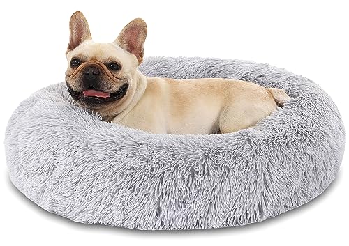 Cama cão anti-stress redonda cama para gatos de pelúcia de pele sintética esponja [S, Ø 70 cm] cama cães médios cama para animais de estimação gatos e cães com fundo impermeável e antiderrapante
