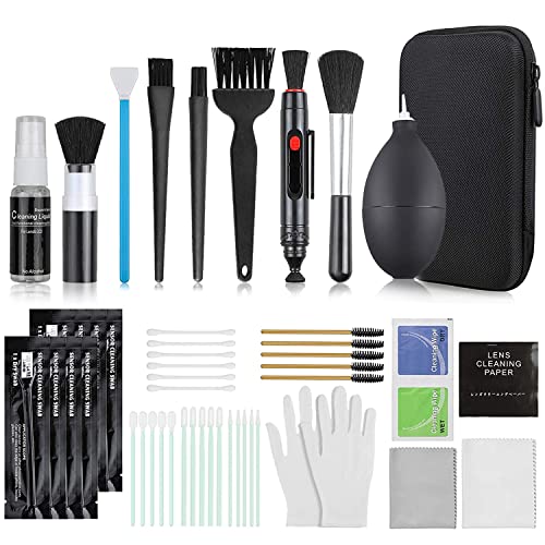 75 em 1 kits limpeza câmara Reflex profissional para câmaras SLR e lente ótica câmaras digitais DSLR Rebel EOS, Olympus, capa preta impermeável para câmaras, computador, teclado, auriculares