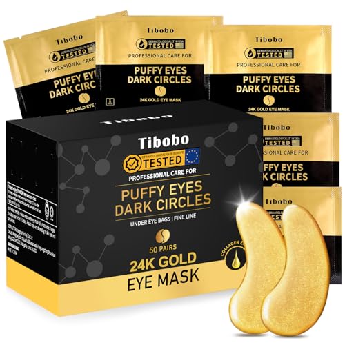 24 K Gold Patches olhos, orelhas e sacos, para rugas, 50 pares Under Eye Gel Patches/Eye Mask Pads, remendos contorno de olhos para inchaço de tubarão
