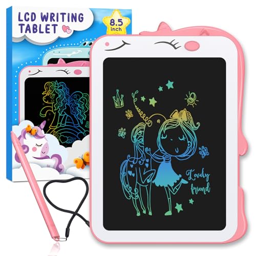 Unicórnio brinquedo para menina menino presente: Quadro magnético magnético infantil tablet escrita brinquedos meninos menina 2 3 4 5 6 anos escrita presentes Natal originais presentes amigo invisível
