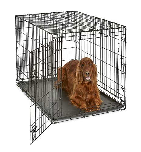 New World Modelo B42 Gaiola para cães recém-otimizada, com uma só porta, bandeja à prova de fugas, pernas protetoras e novas características patenteadas, comprimento 106,68 cm