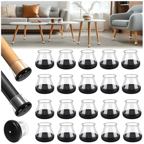 28 peças Gicunk protetor cadeiras patas, tampas pernas redondas para cadeiras, tampa para pernas de silicone, protetores de chão para pernas de cadeira, capas pernas para tapete (Fit 13-20 mm)
