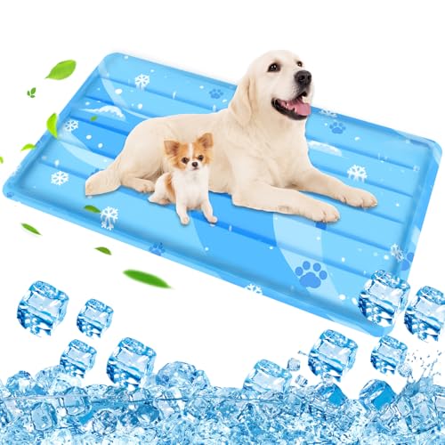 Aisuowa Tapete refrescante para cães e gatos, tapete de gel auto-refrigerante, almofada refrescante não tóxica, cama fria e manta de refrigeração duradoura para animais de estimação