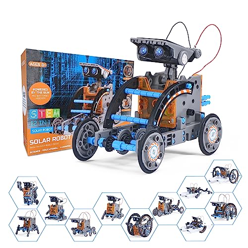 OMWay Robot Solar para crianças 7-9 anos, 12 em 1 jogos educativos ciência kit robótica brinquedos crianças 8 10 anos, natal aniversário presentes para crianças 11 12, bricolage experiências