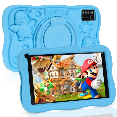 SUMTAB Newest Tablet para crianças de 7 polegadas, tablet Android, 8 GB RAM 64 GB ROM (expansível 256 GB), GMS certificado, ecrã IPS HD, controlo parental, tablet educativo para crianças com capa EV