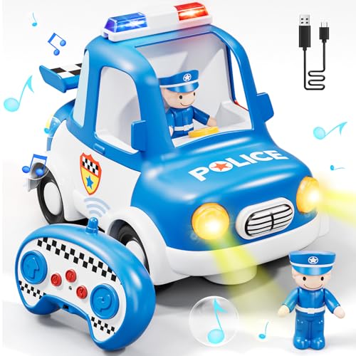 Lehoo Castle Carro telescópico para crianças, 2 anos, brinquedo de polícia com som de sereia, brinquedos para crianças de 3 anos