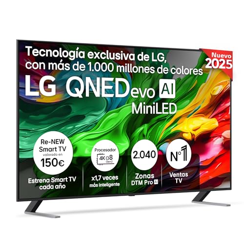 LG 75QNED85A6C Televisão de 75", 4K QNED EVO, Smart TV, WebOS 25, processador potente e inteligente, MiniLED AI, Super Upscaling, Dolby Vision e Dilgital Plus, Alexa/Google Assistant, preto
