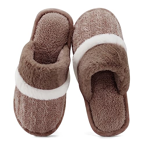 GOEWY Cantufas aconchegantes para mulher, sapatos de casa peludos para interiores e exteriores, com sola antiderrapante de espuma viscoelástica, presentes para mulheres, mãe, namorada, senhoras
