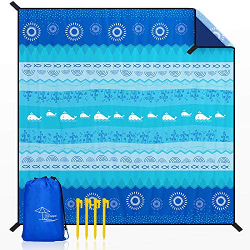 OCOOPA Cobertor de praia impermeável e à prova de areia, extra grande 300 x 280 cm, macio e durável, livre de areia, leve e portátil, viagens de campismo, férias na praia, S08