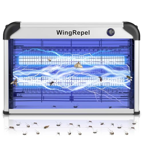 WingRepel Candeeiro anti-mosquitos UV 2400 V, cozinha, sala, restaurante, fincas, adegas, hospitais, 20 W candeeiro de insetos mosquito elétrico candeeiro de mata mosquitos interior 80 m²