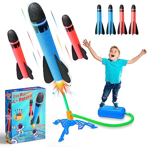 HappyGoLucky Foguete de pedal, brinquedos de exterior para crianças