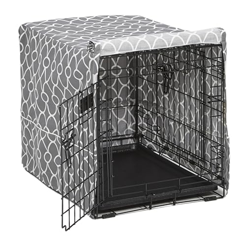 MidWest Homes for Pets Modelo CVR24T-GY Capa para gaiola de cão com protetor têxtil de teflon capa de privacidade para gaiolas de cães MidWest e New World de 60,96 cm de comprimento