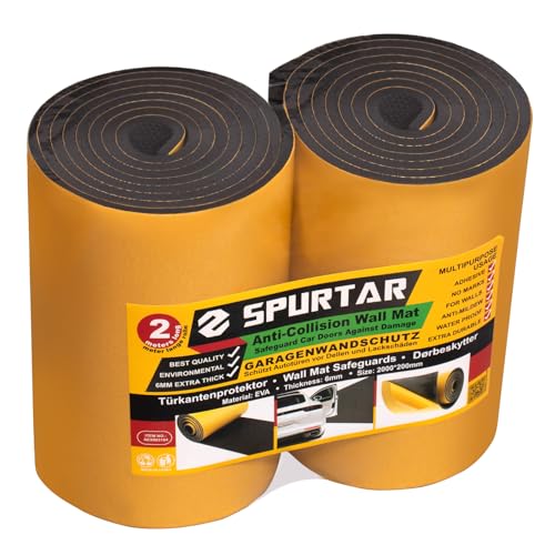 Spurtar 200 x 20 x 0,65 cm para-choques de parede protetor garagem carro autocolante mm para paredes de garagem para proteger a porta e o para-choques do carro 2 rolos