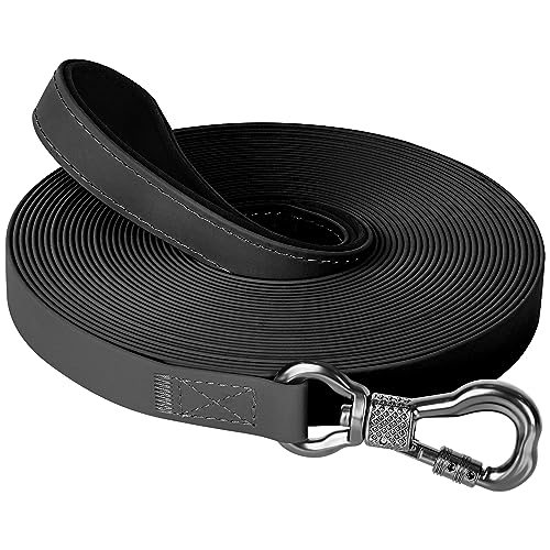 X XBEN Trela de treino para cão, 15 m trela impermeável para cão com gancho bloqueável, trela de treino para cães grandes e pequenos ou animais de estimação, trela grande para nadar e acampar