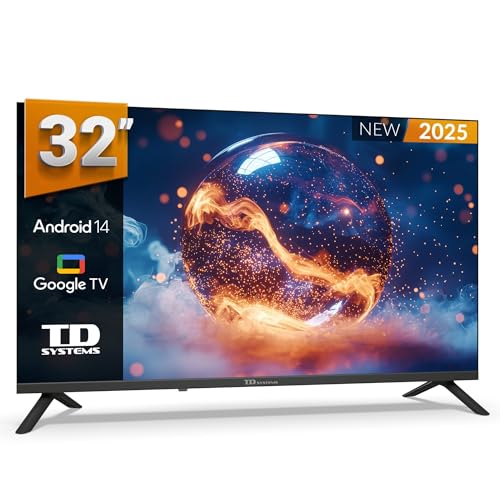 TD Systems - Smart TV HD de 32 polegadas, televisão TDT HD, Android 14 GTV, modelo 2025, televisão com garantia de 3 anos - PRIME32C21GZ