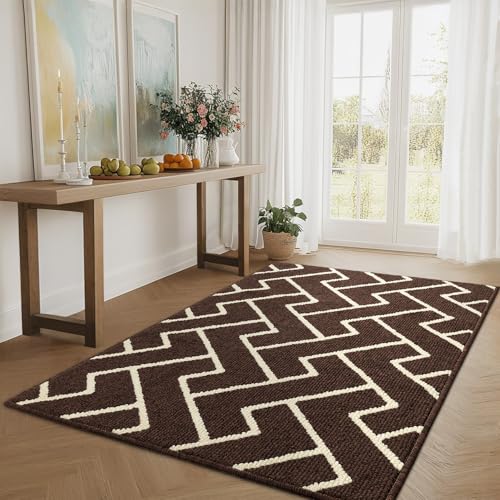 Biscpro Tapete de entrada, 90 x 150 cm tapete absorvente de entrada impermeável e lavável para apanhar, tapete antiderrapante, corredor, cozinha, quarto felpudo de entrada