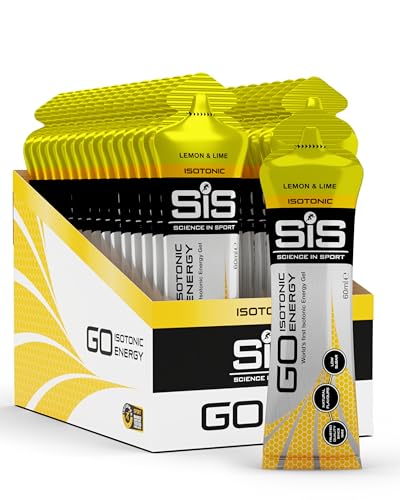 Science in Sport GO Isotonic Energy Gel 30 x 60 ml limão-limão, vegano - Formulação isotónica com 22 g de carboidratos, boa entrada de energia, alternativa ideal às bebidas isotónicas