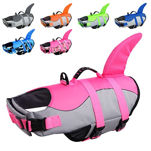 CITÉTOILE Cão colete salva-vidas casaco animais de estimação salva-vidas refletivo para piscina, praia, canoagem, para cães pequenos, médios, grandes que treinam com alça de resgate rosa XXL