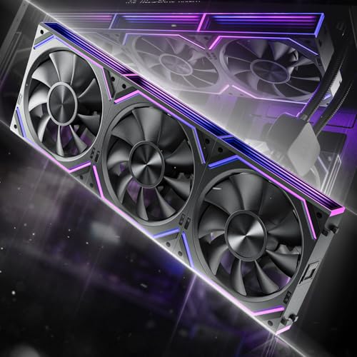 AsiaHorse DAWN RGB Ventoinha para PC (120 mm, 3 unidades, ARGB Daisy Chain [Infinity Mirror] [HDB] 71 CFM/1850 RPM/2,6 mmH2O 4 pinos PWN e 5 V 3 pinos ARGB para Asus Aura ASRock GIGABYTE MSI