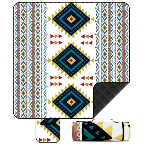 FERRGIA Manta de piquenique impermeável 200 x 200 cm, esteira dobrável e portátil, resistente à areia e à humidade, leve e acolchoada para praia, campismo, parque, churrasqueira e atividades ao ar
