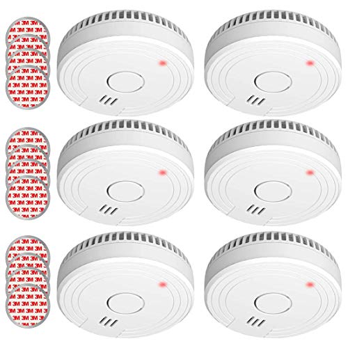 ELRO FS1805 Conjunto de 6 detetores de fumo, kit de montagem magnético, bateria de 5 anos, compatível com a norma europeia EN14604, branco, conjunto de 6