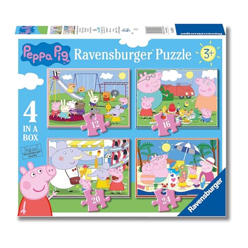Ravensburger - Puzzles Peppa Pig Pack de 4 | Puzzle 3 anos ou mais, presente criança 3 anos ou mais de 72 peças | quebra-cabeças crianças de 19 x 14 cm | Ravensburger Puzzle