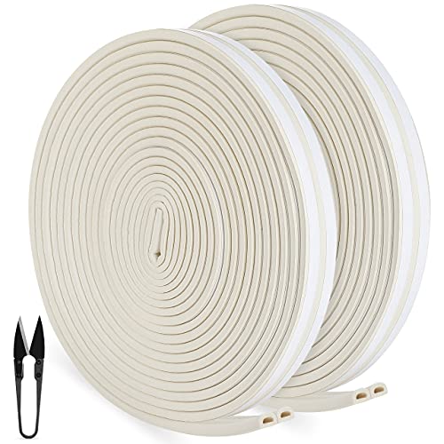 RATEL Tira de vedação com junta de 30 m, borracha com fecho para porta, janela, anti-choques, resistente à água, auto-adesiva, com 1 tesoura para bloquear rachaduras e ocos (todo branco)