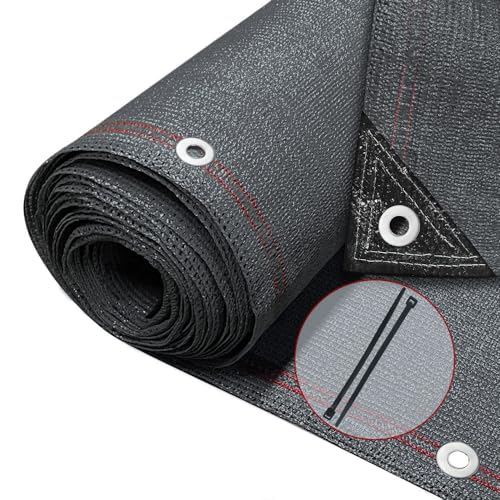 VOUNOT® Malha sombra e ocultação 1,5 × 10 m, cerca de privacidade 230 g/m² HDPE proteção UV, rede de sombra com flanges, para jardim, jardim, varanda, antracite