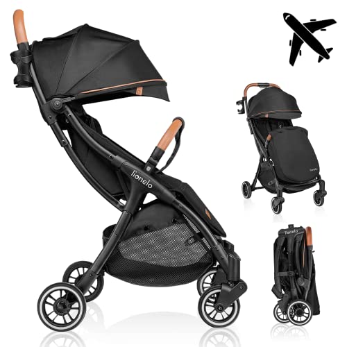 LIONELO Julie One Carrinho 51 x 75 x 103 cm para menores até 22 kg 0-48 M regulação do encosto dobrável simples rodas resistentes com amortizadores cesta para compras