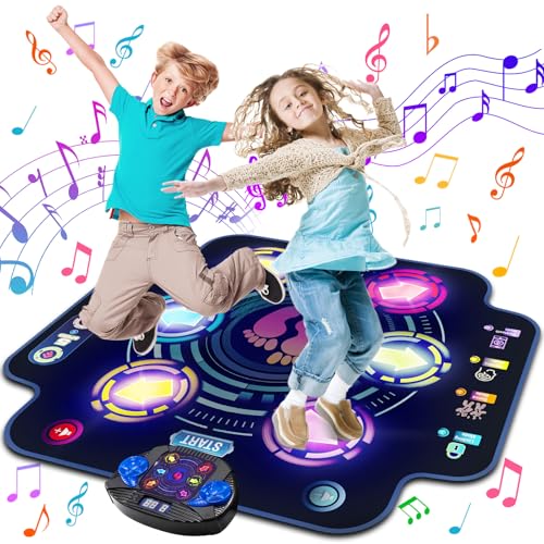 maysida Tapete de dança para crianças - tapete de dança eletrónica com 6 botões luminosos e Bluetooth sem fio, presentes de aniversário brinquedos para meninas meninos