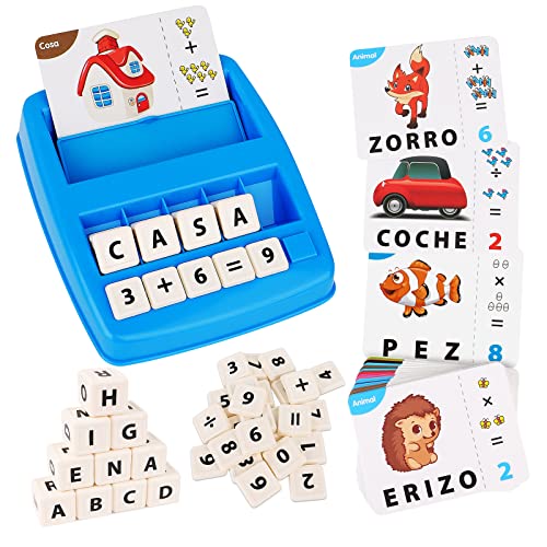Joozmui Brinquedos educativos crianças 3-8 anos presente menina jogos para aprender a ler brinquedos Montessori Scrabble espanhol