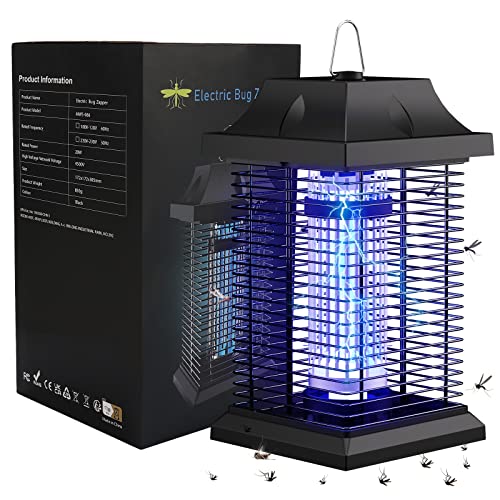 Dreamhigh® Candeeiro anti-mosquitos elétrico 4500 V, 20 W UV mosquito candeeiro armadilha, alcance eficaz de 100 m², para quarto, sala de estar, cozinha, jardim