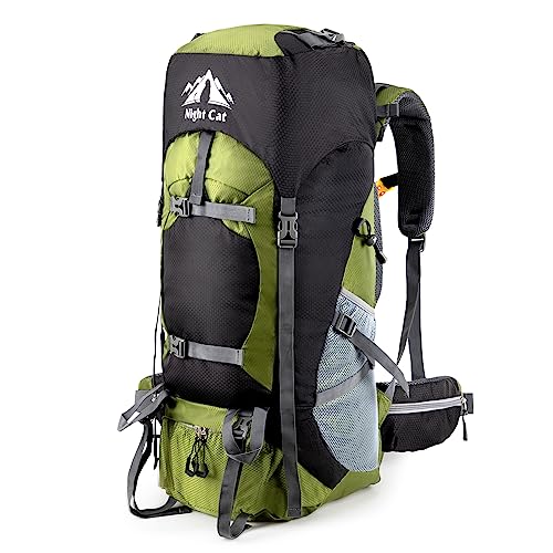 Night Cat 70L 90L Mochila de Senderismo para Hombres Mujeres Macutos de Trekking Mochileros Escalada Ciclismo Viajar