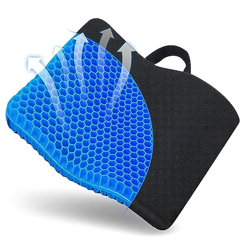 Almofada de gel multifuncional para cadeira de escritório, assento para cóccix ortopedico, suporte respirável com capa antiderrapante, ideal para carro, escritório e cadeira rodas