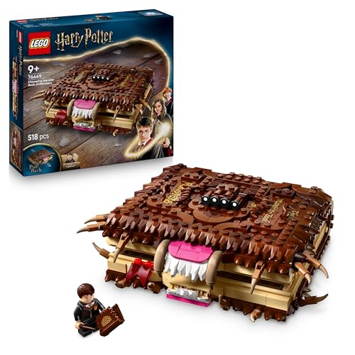 LEGO Harry Potter Livro monstro monstro mordedor com função de carregamento manual para abrir e fechar a boca - minifigura de Neville Longbottom - presente para meninas e meninos de 9 anos 76449