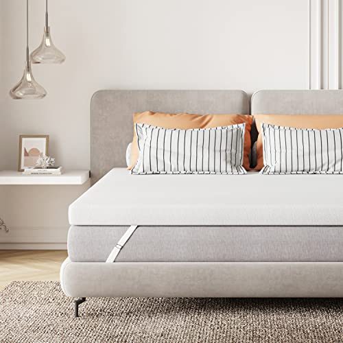 Sweetnight Topper Colchão confortável de espuma, 135 x 190 cm, espessura de 10 cm, sobrecolchão com espuma desportiva com capa respirável, removível e lavável, 135 x 190 x 10 cm