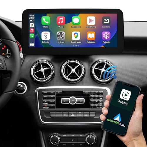 Road Top 12,3 polegadas rádio carro com Carplay para Mecedes Benz A CLA GLA classe W176 C117 X117 X156 Ano 2013-2015 com NTG4,5/4,7 sistema, suporte para sem fios Carplay/Android M irrorlink