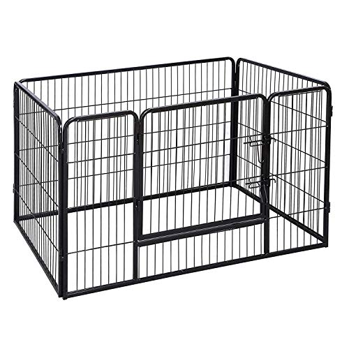 FEANDREA Gaiola cerca para cães, trela dobrável para cachorros, coelhos e outros animais de estimação, 122 x 80 x 70 cm PPK74H