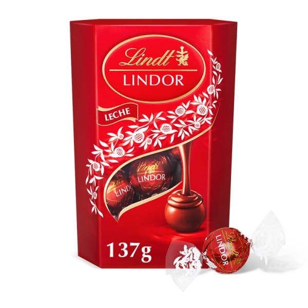 Lindt LINDOR Cornet Chocolate com leite de 137 g, bombons cheios com centro cremoso