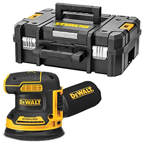 DEWALT DCW210NT-XJ Lixadeira rotativa sem escovas XR 18 V diâmetro 125 mm eletrónica sem carregador/bateria com pasta Tstak II, preto/amarelo