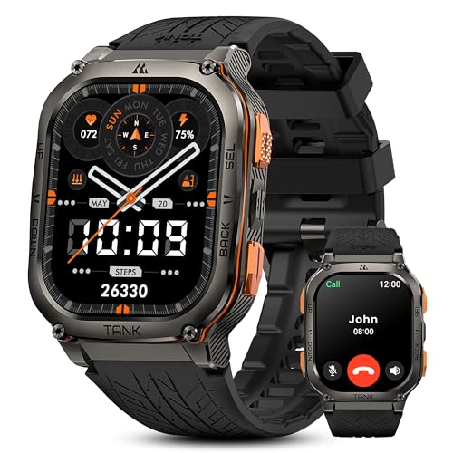 KOSPET Tank M3 Ultra relógio inteligente para homem, GPS integrado, 1,96" AMOLED Display, 60 dias de bateria longa, 5ATM impermeável, resistente Smartwatch homem gps com altura e bússola, chamadas