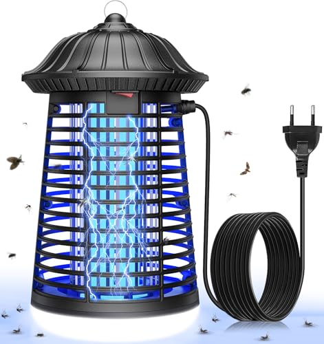 Candeeiro anti-mosquitos, 20 W 4200 V anti-mosquitos elétrico com luz LED, IP68, impermeável mata mosquitos elétrico interior exterior para mosquitos, moscas, traças