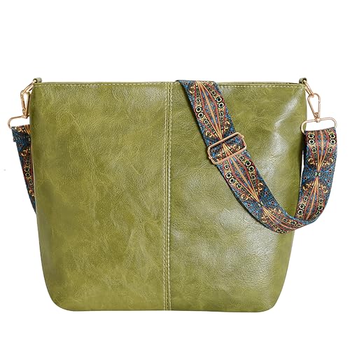 Namenand Mala de tiracolo para mulher, mala de mão PU pele Messenger Crossbody Bag, mala de tiracolo grande com alças ajustáveis removíveis para compras, trabalho, viagens, festa