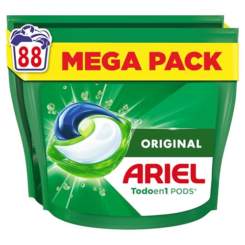 Ariel Tudo em 1 PODS, detergente líquido para máquina de lavar 88 cápsulas/comprimidos, original, 5 ações para uma limpeza incrível
