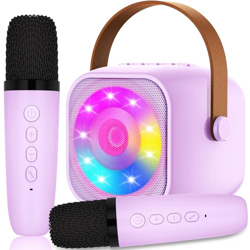 Karaoke 2 Microfones, karaokê, máquina para crianças e microfones sem fios, altifalante Bluetooth portátil para adultos e meninas, presente para festas em casa / presentes / brinquedos