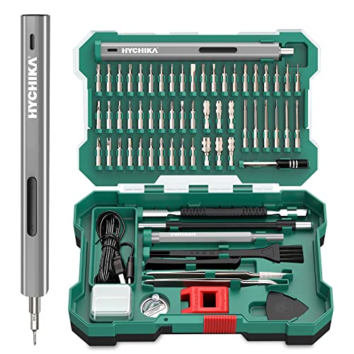 HYCHIKA Chave de fendas de precisão, mini kit chave de fenda elétrica, conjunto de chaves de fenda com pontas de precisão magnéticas, par de 2 engrenagens, sem cabo, para câmara de telefone