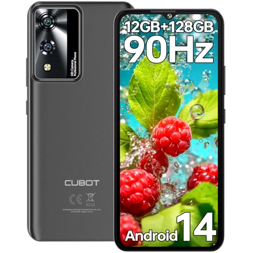 CUBOT A10 (2024) Telefone telemóvel Android 14, 12 GB (4 8) + 128 GB/1TB telemóveis livres, 6,56" HD+/90 Hz, câmara 48 MP+16 MP Smartphone, bateria de 5100 mAh, 4G Dual SIM Mm Móvel, Oct A-Core/Face