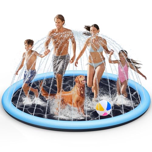 Tosekry Splash Pad para crianças com função antiderrapante, aspersor de água para crianças, conjunto de água para exteriores, jardim infantil, 200 cm, aspersor para piscina infantil, brinquedo